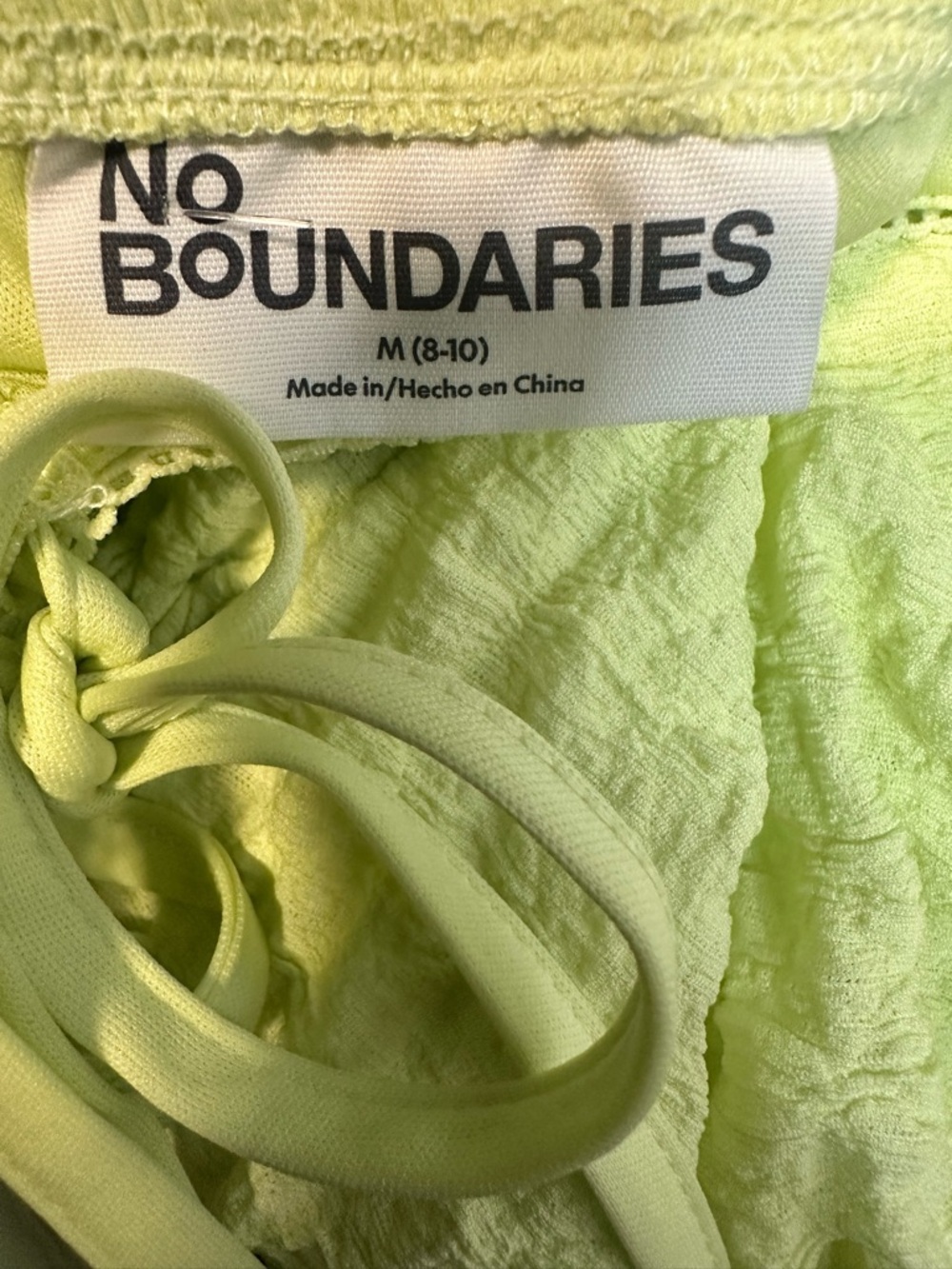 No Boundaries Neon Lime Tie-Front Mini Dress - Picture 5 of 5